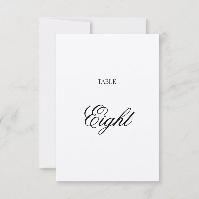 Número de mesa Kraft con letra caligráfica negra e (Anverso)