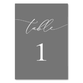 Número de mesa Minimalista gris plateado
