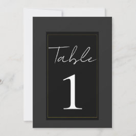 Número de mesa minimalista moderno gris negro dora