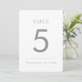 Número de Mesa Minimalista Sage & | Número de Mesa