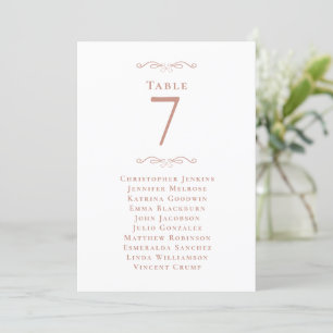 Número de mesa para asientos de invitados a la bod