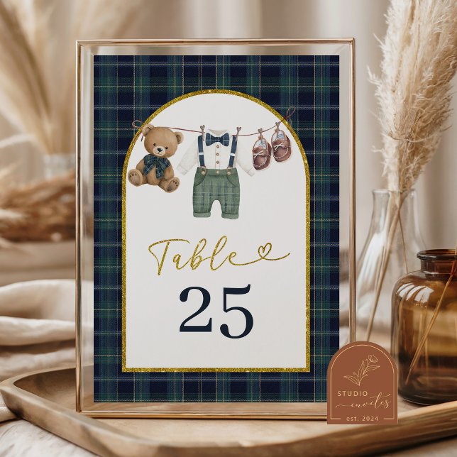 Número de mesa para Baby Shower de caballero peque (Subido por el creador)