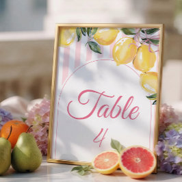 número de mesa para baby shower de Coquette Limón 