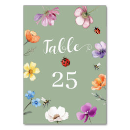 Número de mesa para baby shower de Wildflower Love