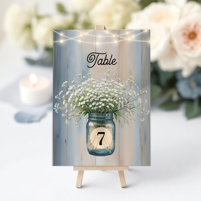 Número de mesa para boda campestre con aliento de  (Table Number)