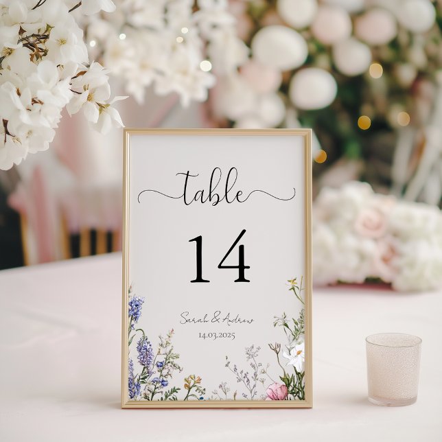 Número de Mesa para Boda de Flores Silvestres Rúst (Subido por el creador)