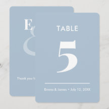 Número de mesa para boda Dusty Blue Ampersand