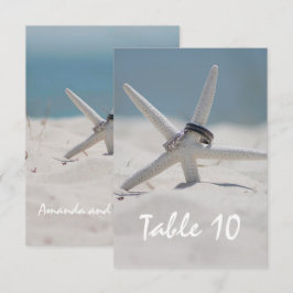 Número de mesa para boda en la playa