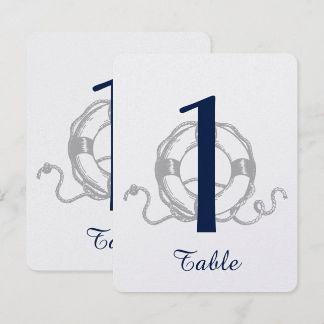 Número de Mesa para Boda en la Playa del Ancla de  (Anverso / Reverso)