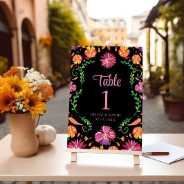 Número de mesa para boda Fiesta Floral Mexicana Ne