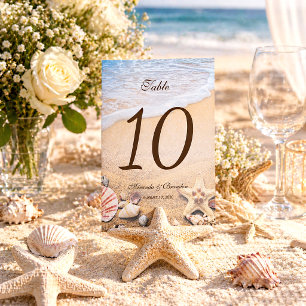 Número de Mesa para Boda Tropical con Estrella de