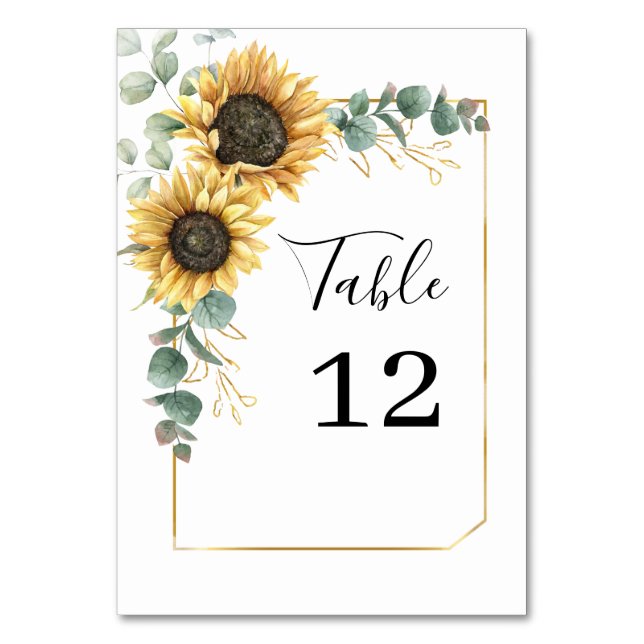 Número de mesa personalizado floral de eucalipto y (Anverso)