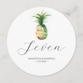 Número de mesa redonda de Boda de piña