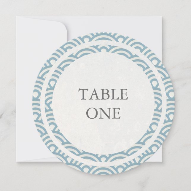 Número de mesa redonda de ondas estilizadas Seigha (Anverso)