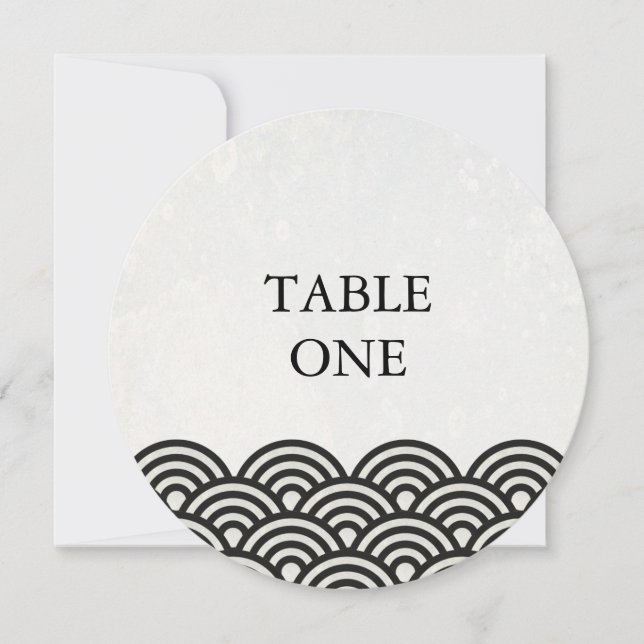 Número de mesa redonda de ondas estilizadas Seigha (Anverso)