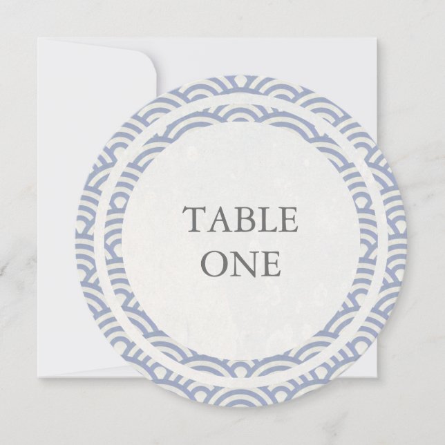 Número de mesa redonda de ondas estilizadas Seigha (Anverso)