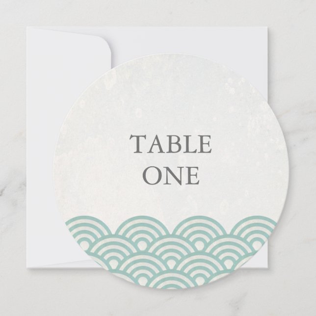 Número de mesa redonda de ondas estilizadas Seigha (Anverso)