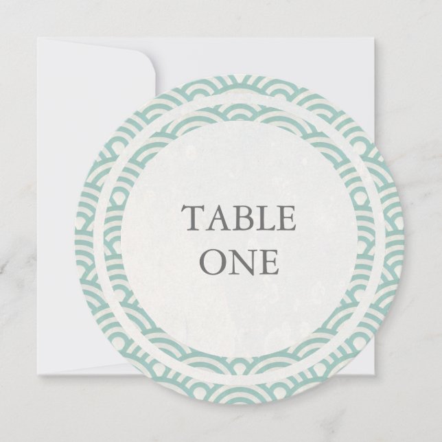 Número de mesa redondo de olas estilizadas japones (Anverso)