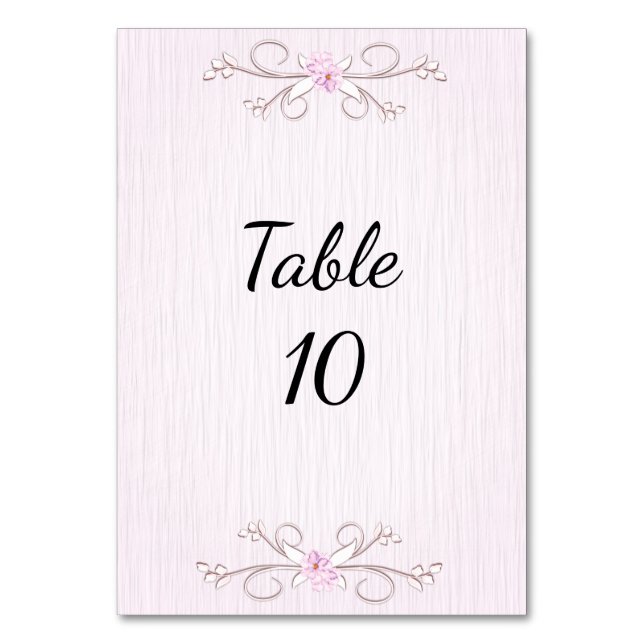Número de mesa rosa delicado (Anverso)