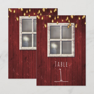 Número de mesa rústica con ventana y luces de gran