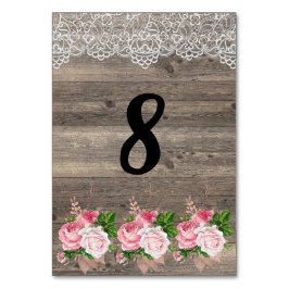 NÚMERO DE MESA RÚSTICA DE BARRIO Rústico Y Floral