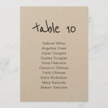 Número de mesa rústico simple con asientos