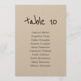 Número de mesa rústico simple con asientos