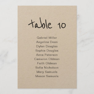 Número de mesa rústico simple con asientos