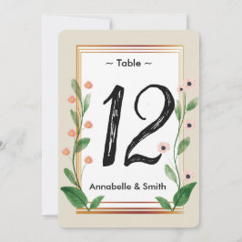 Número de mesa sofisticado clásico y elegante