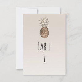 Número de mesa tropical de piña rústica hawaiana