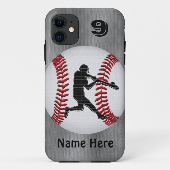 NÚMERO DE NOMBRE DE LOS Fundas de béisbol de iPhon (Reverso)