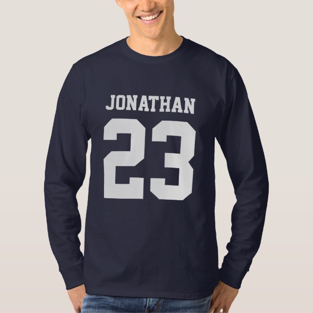 Número de nombre personalizado Mens Sport Jersey T (Anverso)
