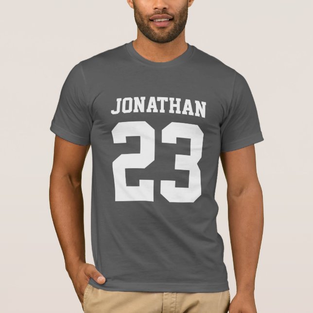 Número de nombre personalizado Mens Sport Jersey T (Anverso)