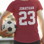 Número de nombre personalizado Mens Sport Jersey T<br><div class="desc">Crea tu propia camiseta para hombres de la camiseta de tu camiseta de fútbol personalizada con nombre y número. Una fresca camisa deportiva de personalizable, es una gran idea de regalo para los hombres. Este equipo deportivo masculino de moda es adecuado para todos los deportes, incluyendo fútbol, fútbol, voleibol, béisbol,...</div>