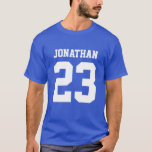 Número de nombre personalizado Mens Sport Jersey T<br><div class="desc">Crea tu propia camiseta para hombres de la camiseta de tu camiseta de fútbol personalizada con nombre y número. Una fresca camisa deportiva de personalizable, es una gran idea de regalo para los hombres. Este equipo deportivo masculino de moda es adecuado para todos los deportes, incluyendo fútbol, fútbol, voleibol, béisbol,...</div>