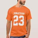 Número de nombre personalizado Mens Sport Jersey T<br><div class="desc">Crea tu propia camiseta para hombres de la camiseta de tu camiseta de fútbol personalizada con nombre y número. Una fresca camisa deportiva de personalizable, es una gran idea de regalo para los hombres. Este equipo deportivo masculino de moda es adecuado para todos los deportes, incluyendo fútbol, fútbol, voleibol, béisbol,...</div>