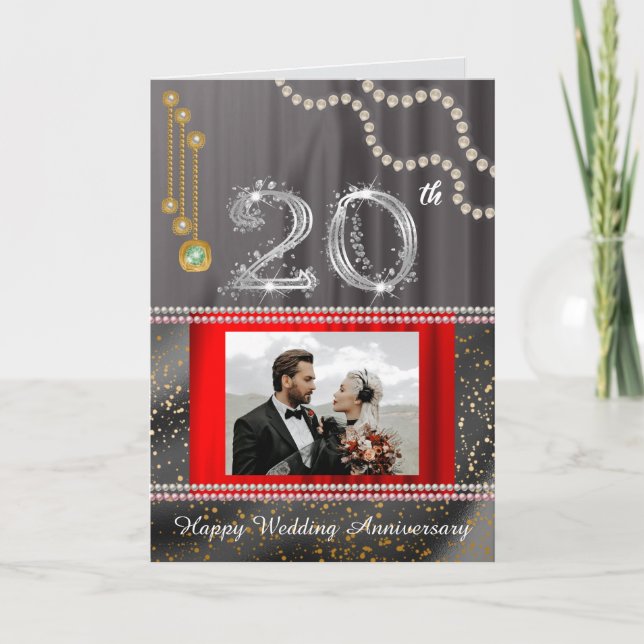 Número de oro y tarjeta de perlas en el 20 anivers (Anverso)