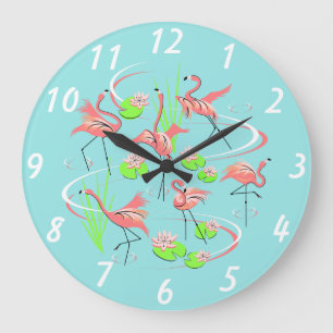 Número de reloj Flamingo Fandango redondo