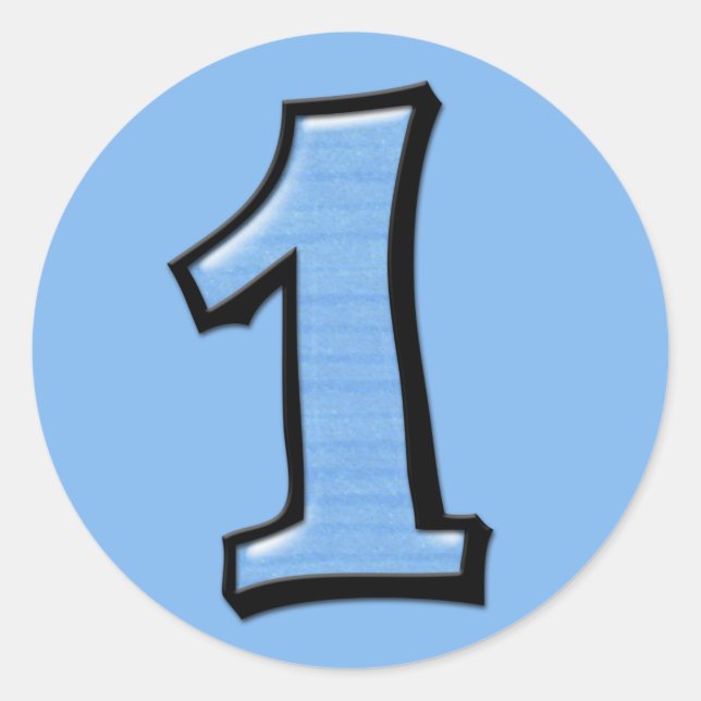 Número de silencio 1 Pegatina azul (Anverso)