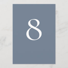 Número de tabla azul turbio minimalista