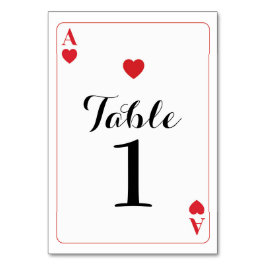 Número de tabla Boda As de tarjetas de reproducció