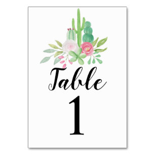 Número de tabla Boda Cactus Tarjetas de recepción 