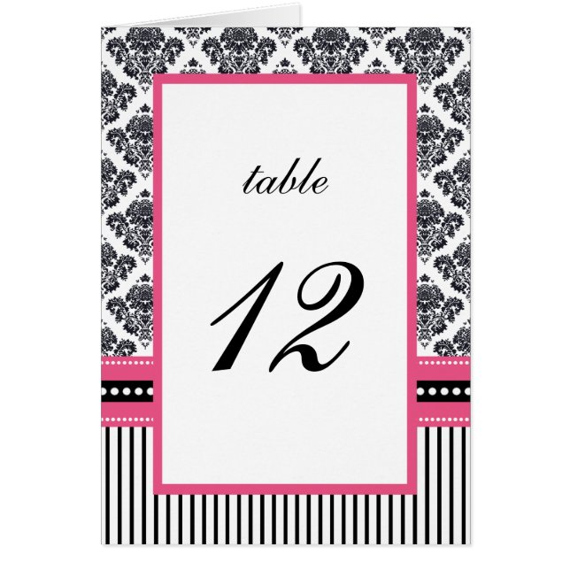 Número de tabla Boda de franjas de Damasco de colo (Frente)