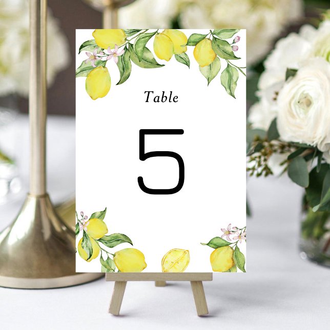 Número de tabla boda de limones de verano Tarjeta (Subido por el creador)