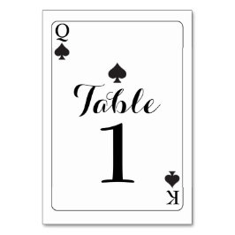 Número de tabla Boda K Q Espadas de hielo Tarjetas