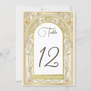 Número de tabla boda tarjeta retro vintage