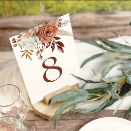 Número de tabla Boho Terracotta Autumn Florals
