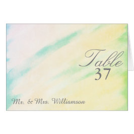 Número de tabla de Boda de acuarela tropical