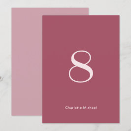 Número de tabla de Boda de Borgoña de moda