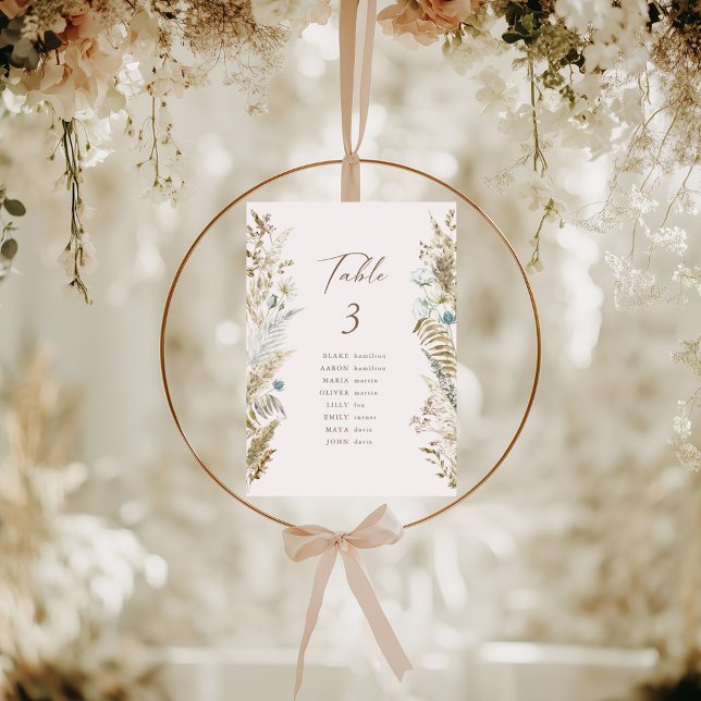 Número de tabla de Boda de caligrafía romántica ru (Rustic Romantic Callygraphy Wedding Table Number)